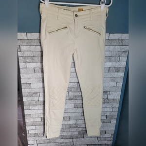 Pilcro and‎ the Letterpress cream color jeans size 27 zipper ankles